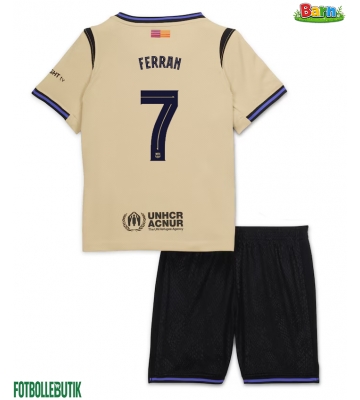 Barcelona Ferran Torres #7 Bortaställ Barn 2025-26 Kortärmad (+ Korta byxor)